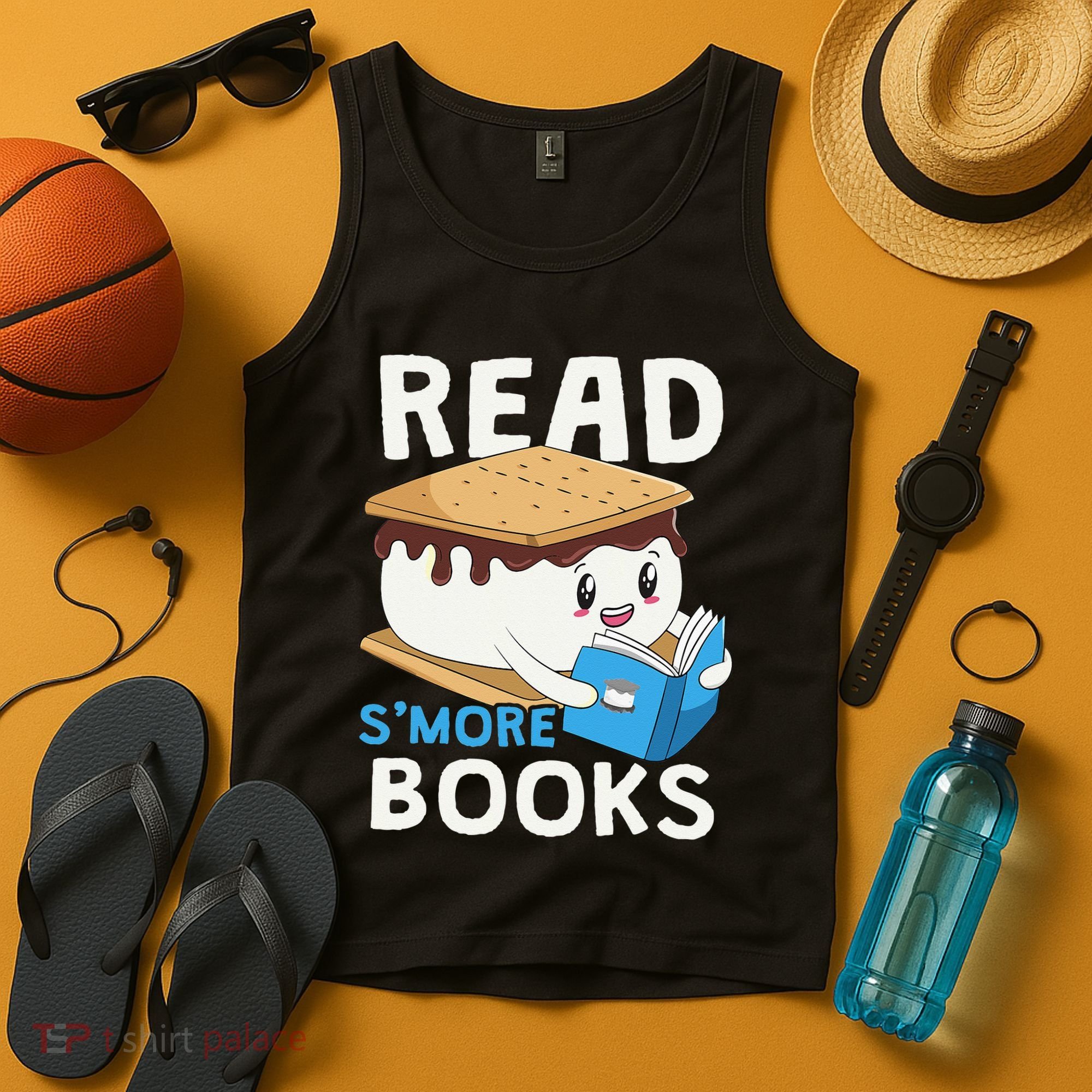Read Smore Books Camping Bookworm Cute Librarian Smores Tank Top
