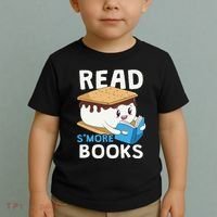 Read Smore Books Camping Bookworm Cute Librarian Smores Toddler T-Shirt thumb 2