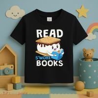 Read Smore Books Camping Bookworm Cute Librarian Smores Toddler T-Shirt thumb 3