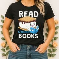 Read Smore Books Camping Bookworm Cute Librarian Smores Women's T-Shirt thumb 2