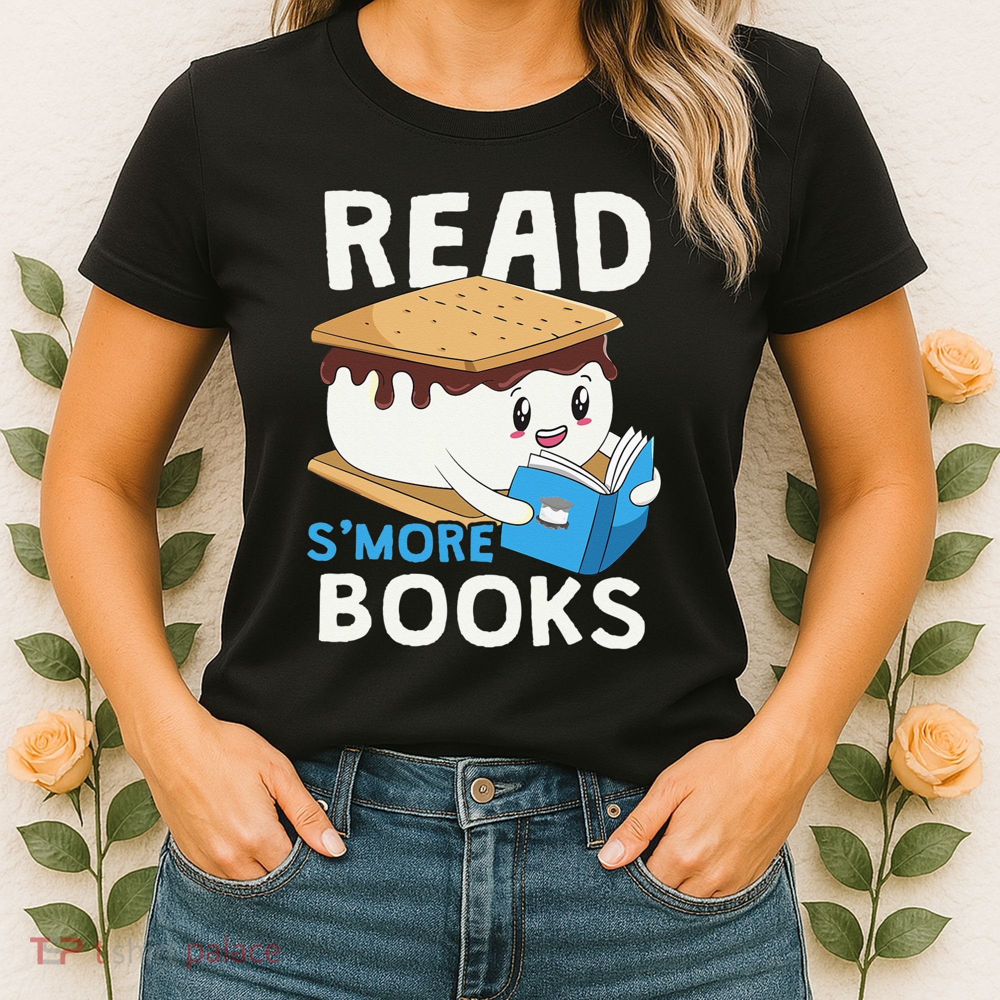 Read Smore Books Camping Bookworm Cute Librarian Smores Women's T-Shirt