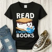 Read Smore Books Camping Bookworm Cute Librarian Smores Women's T-Shirt thumb 3