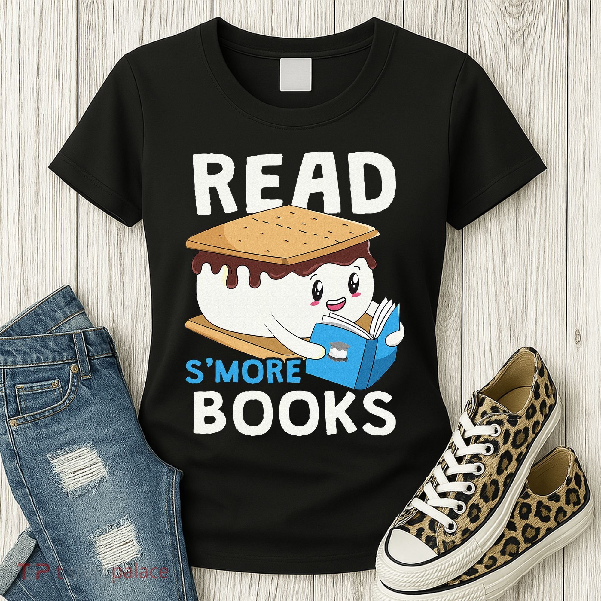 Read Smore Books Camping Bookworm Cute Librarian Smores Women's T-Shirt