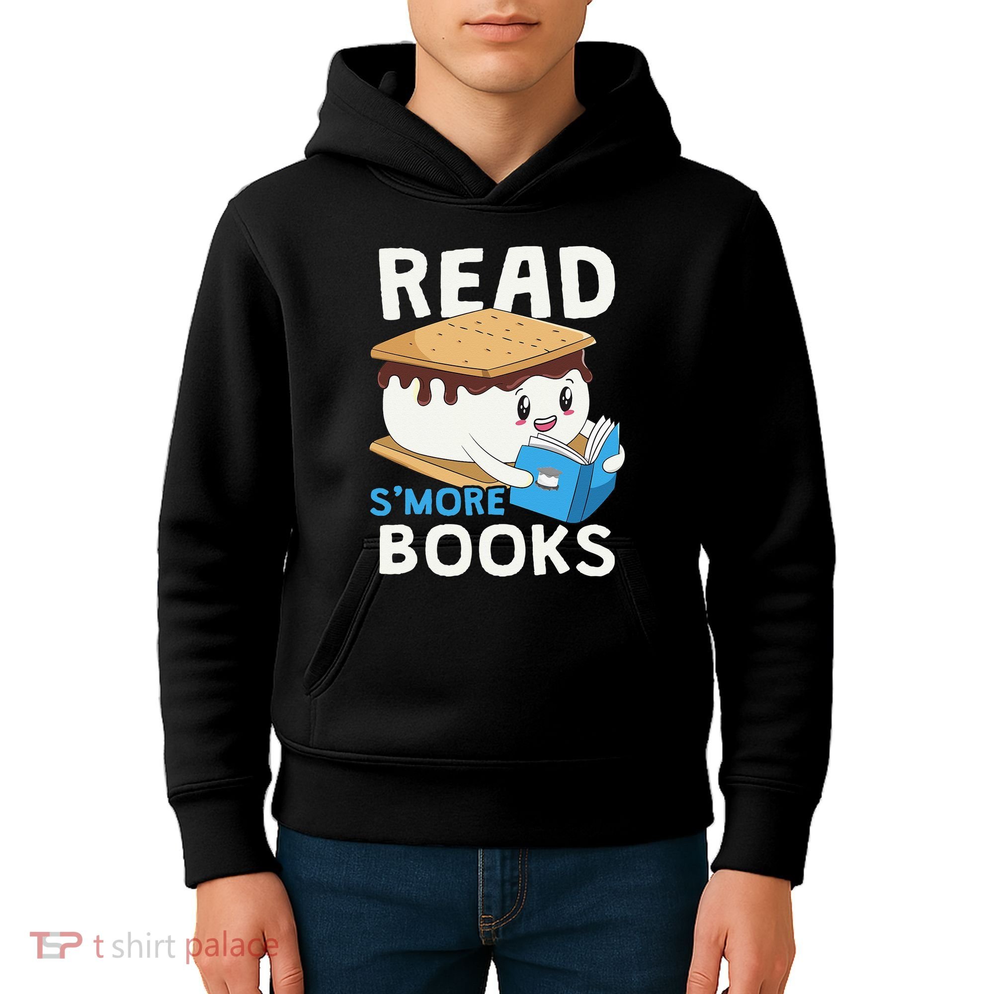 Read Smore Books Camping Bookworm Cute Librarian Smores Kids Hoodie