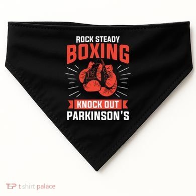 Rock Steady Boxing Knock Out Parkinson's Boxer USA-Made Doggie Bandana