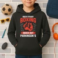 Rock Steady Boxing Knock Out Parkinson's Boxer Kids Hoodie thumb 2