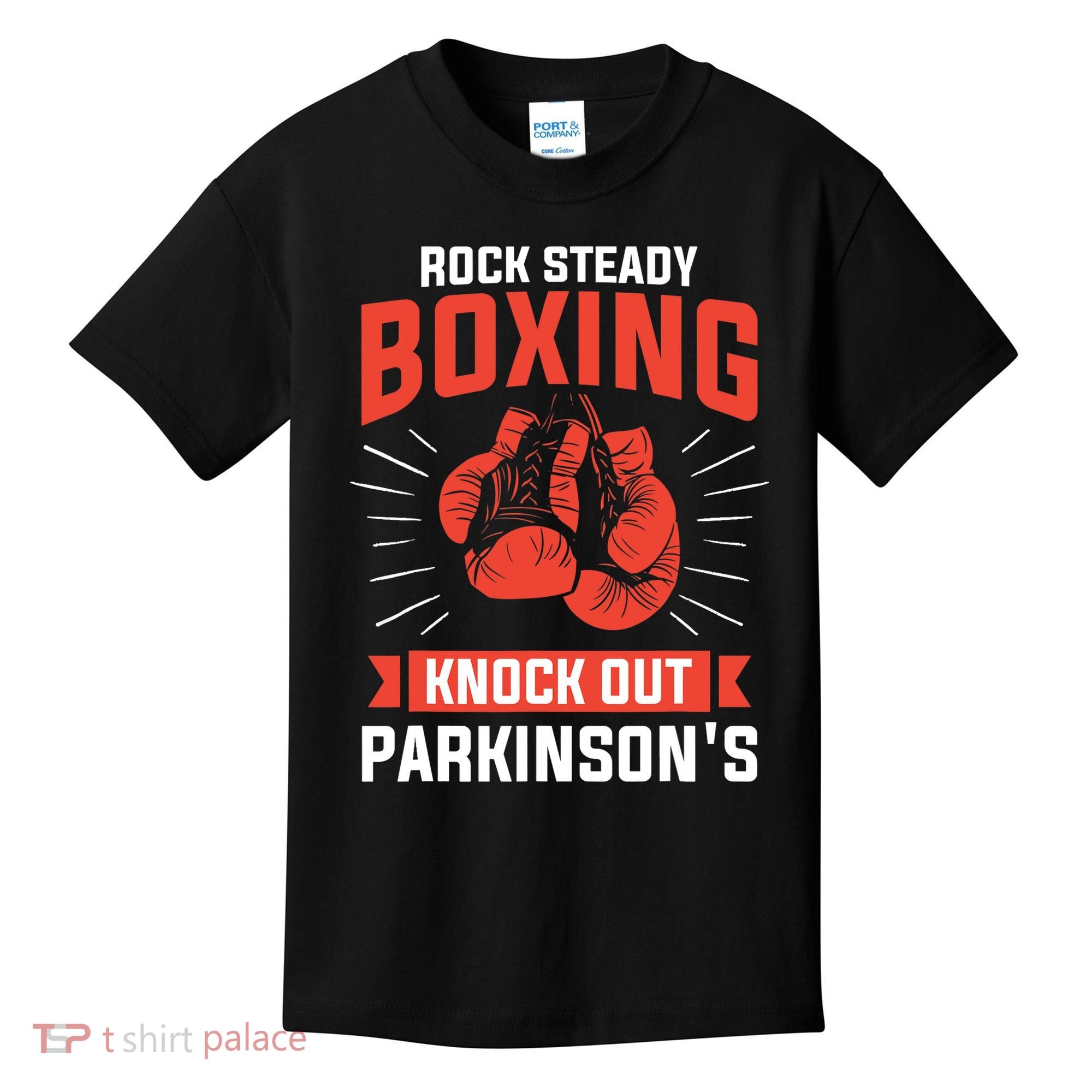 Rock Steady Boxing Knock Out Parkinson's Boxer Kids T-Shirt