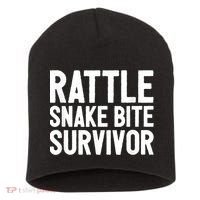 Rattle Snake Bite Survivor Rattlesnake Hospital Short Acrylic Beanie thumb 0