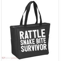 Rattle Snake Bite Survivor Rattlesnake Hospital Tote Bag thumb 2