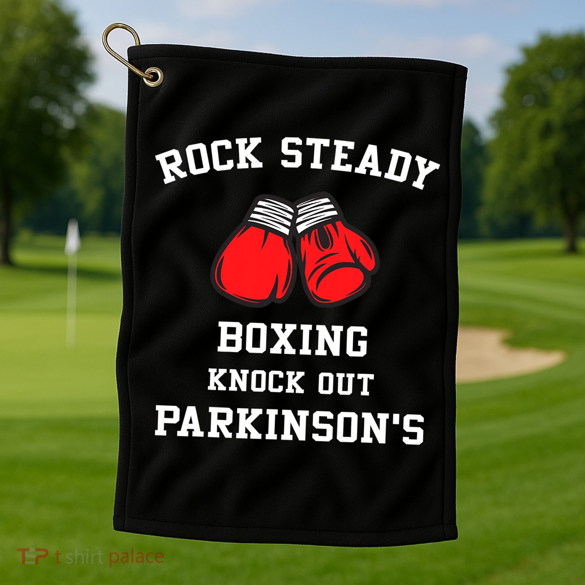 Rock Steady Boxing Knock Out Parkinsons Golf Towel