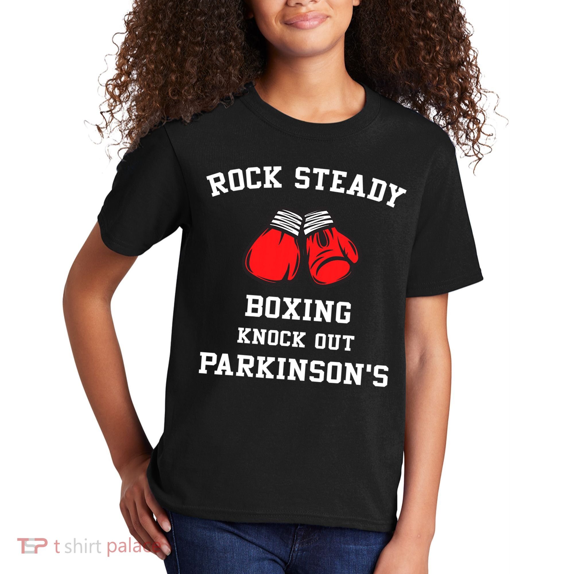 Rock Steady Boxing Knock Out Parkinsons Kids T-Shirt
