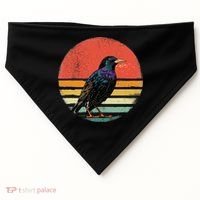 Retro Starling Bird Animal Birdwatcher Bird Lover USA-Made Doggie Bandana thumb 0