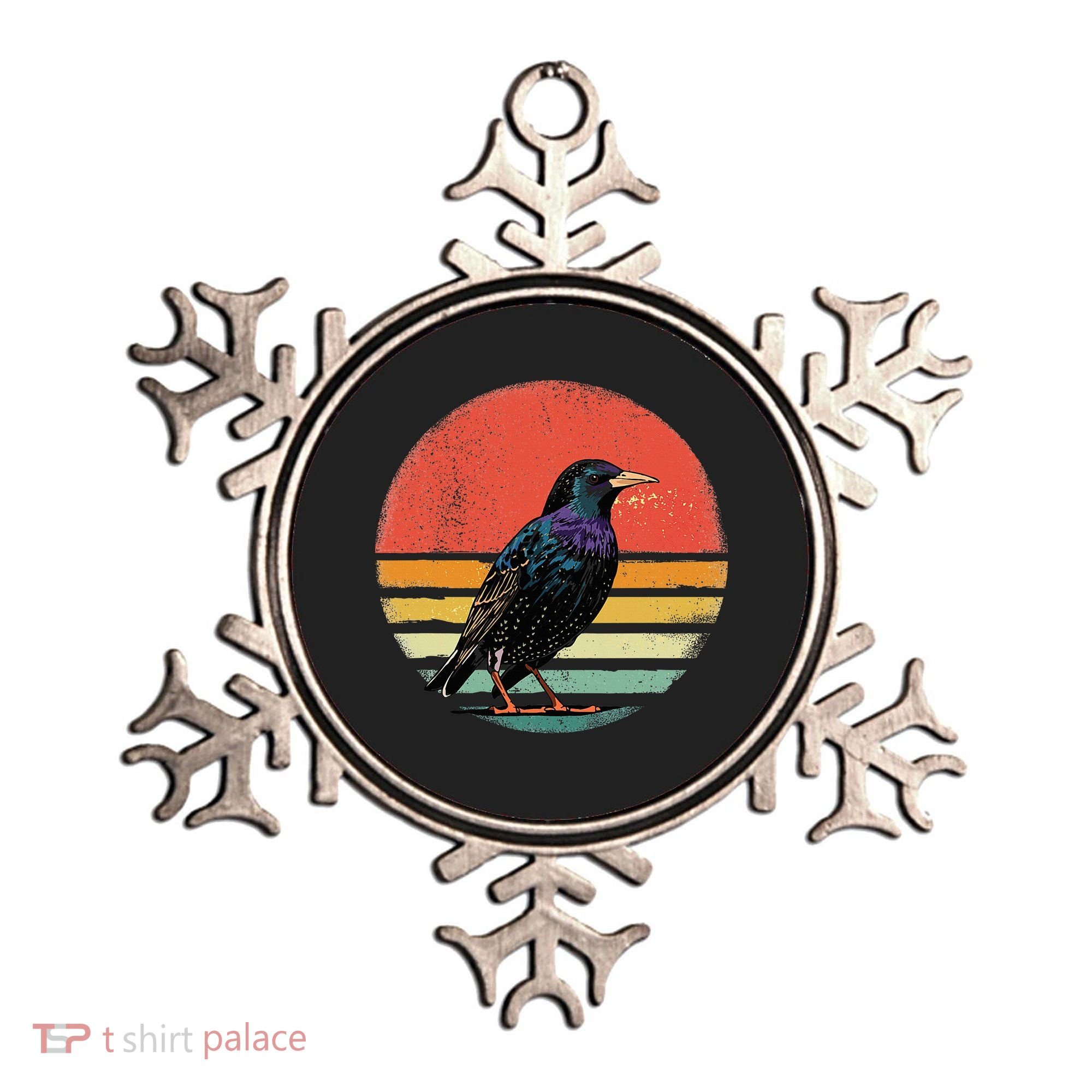 Retro Starling Bird Animal Birdwatcher Bird Lover Ornament
