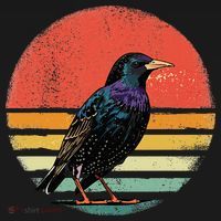 Retro Starling Bird Animal Birdwatcher Bird Lover Ornament thumb 1