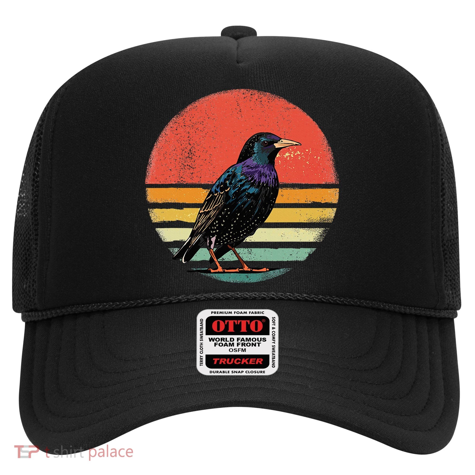 Retro Starling Bird Animal Birdwatcher Bird Lover Hat