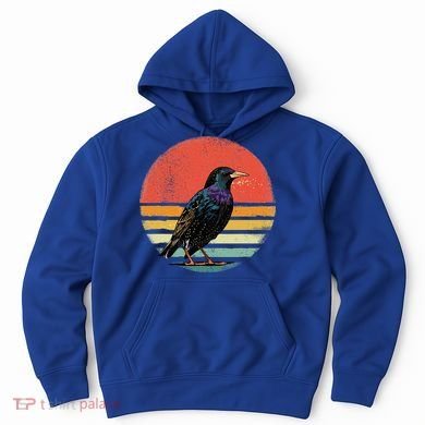 Retro Starling Bird Animal Birdwatcher Bird Lover Hoodie