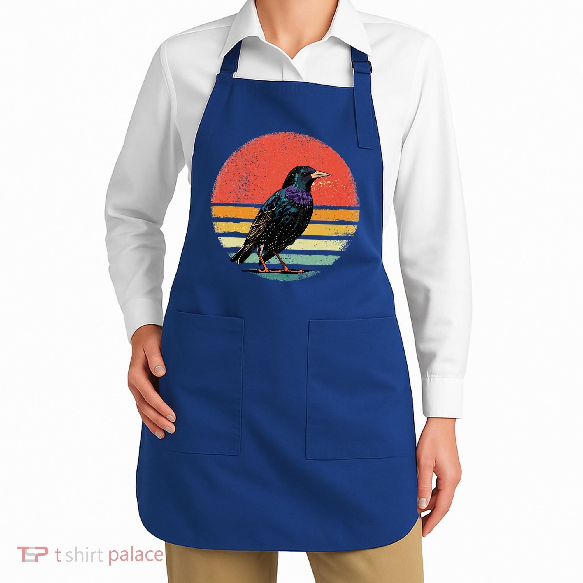 Retro Starling Bird Animal Birdwatcher Bird Lover Apron