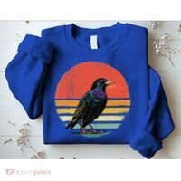 Retro Starling Bird Animal Birdwatcher Bird Lover Sweatshirt thumb 2