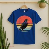 Retro Starling Bird Animal Birdwatcher Bird Lover T-Shirt thumb 2
