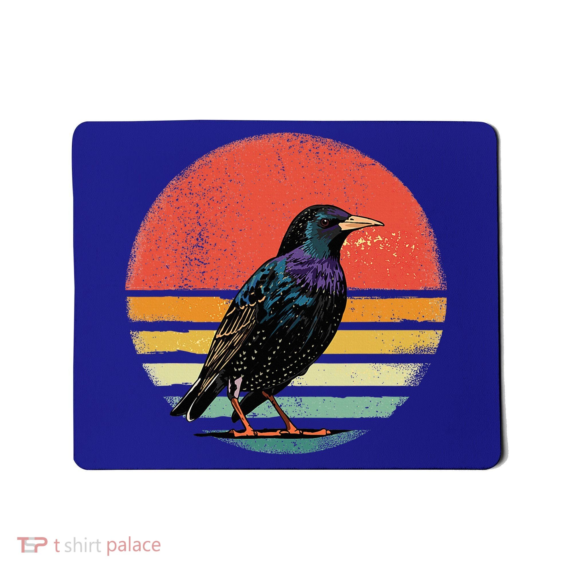 Retro Starling Bird Animal Birdwatcher Bird Lover Mousepad