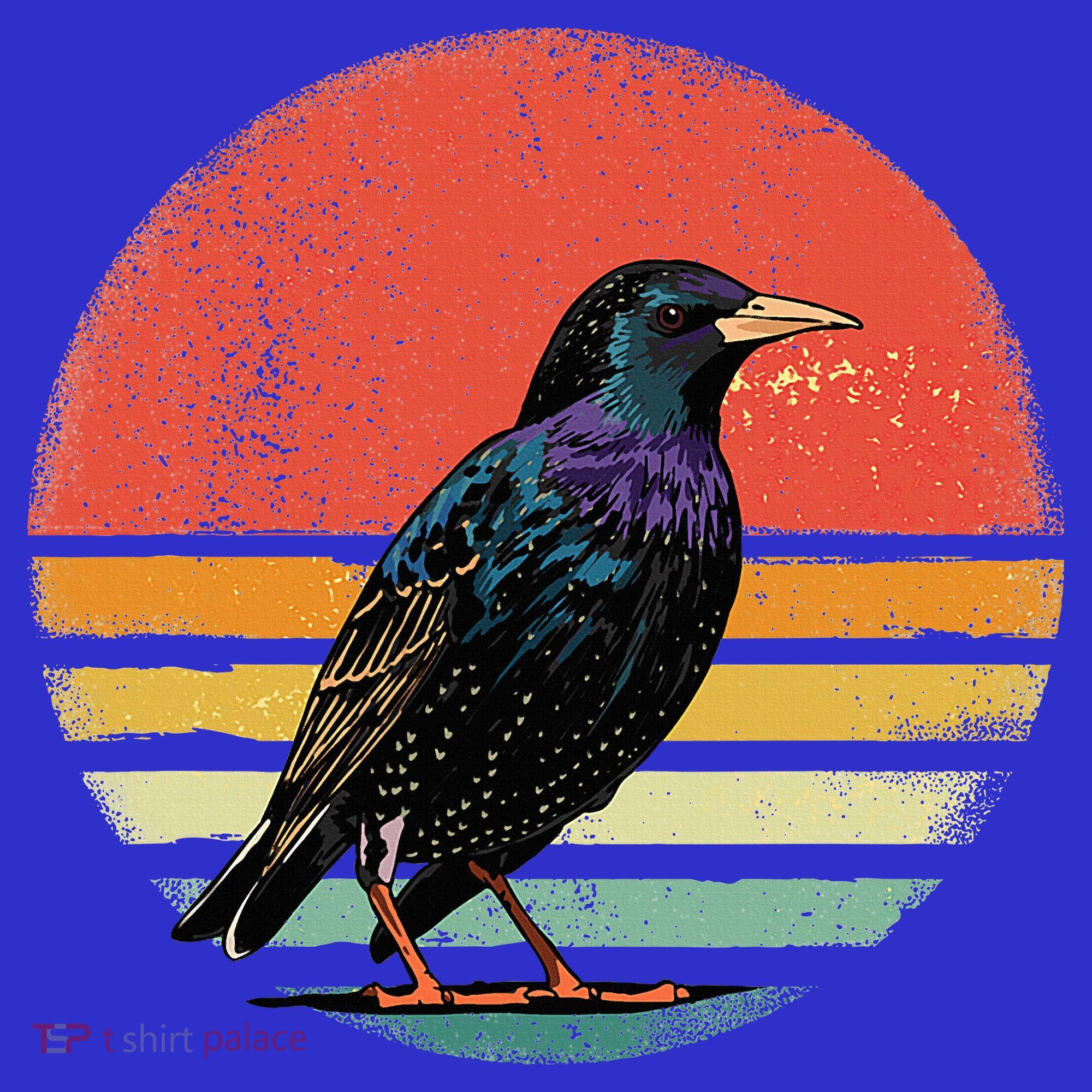 Retro Starling Bird Animal Birdwatcher Bird Lover Mousepad