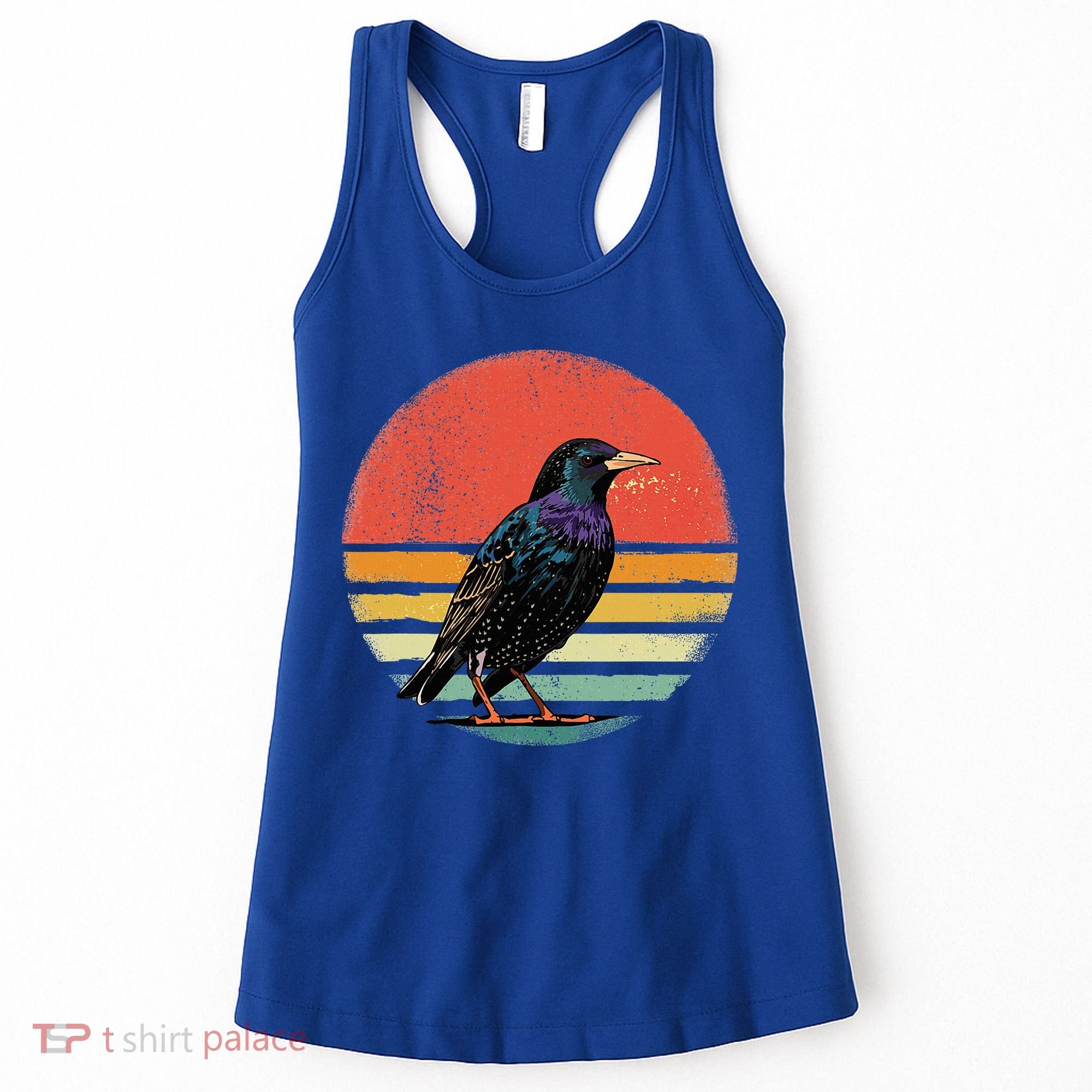 Retro Starling Bird Animal Birdwatcher Bird Lover Women's Tank Top