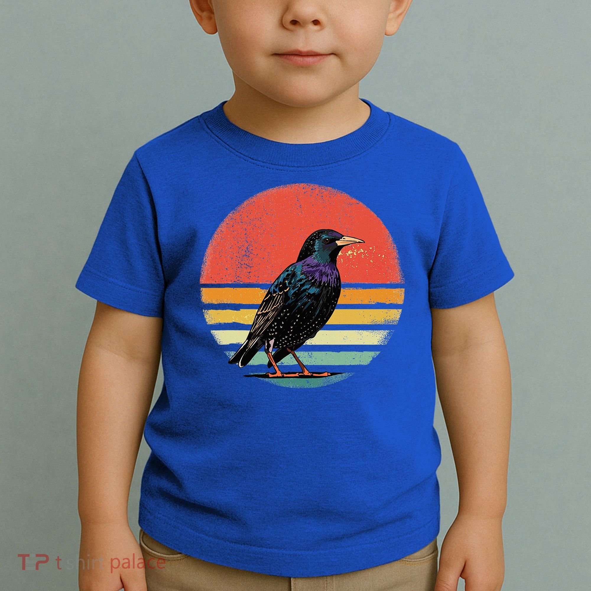 Retro Starling Bird Animal Birdwatcher Bird Lover Toddler T-Shirt