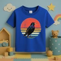 Retro Starling Bird Animal Birdwatcher Bird Lover Toddler T-Shirt thumb 3