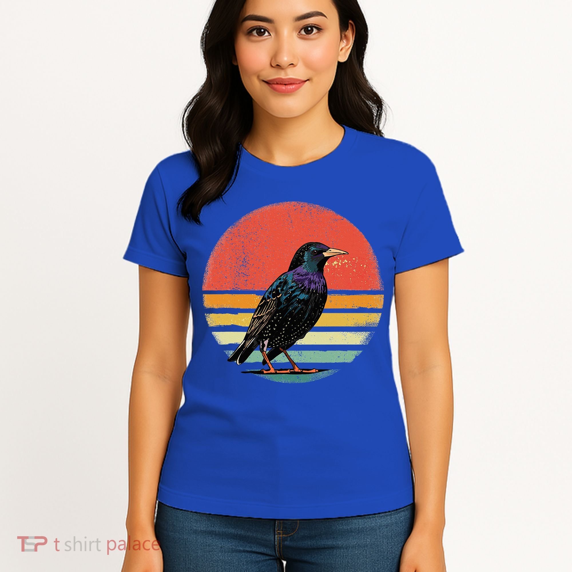 Retro Starling Bird Animal Birdwatcher Bird Lover Women's T-Shirt