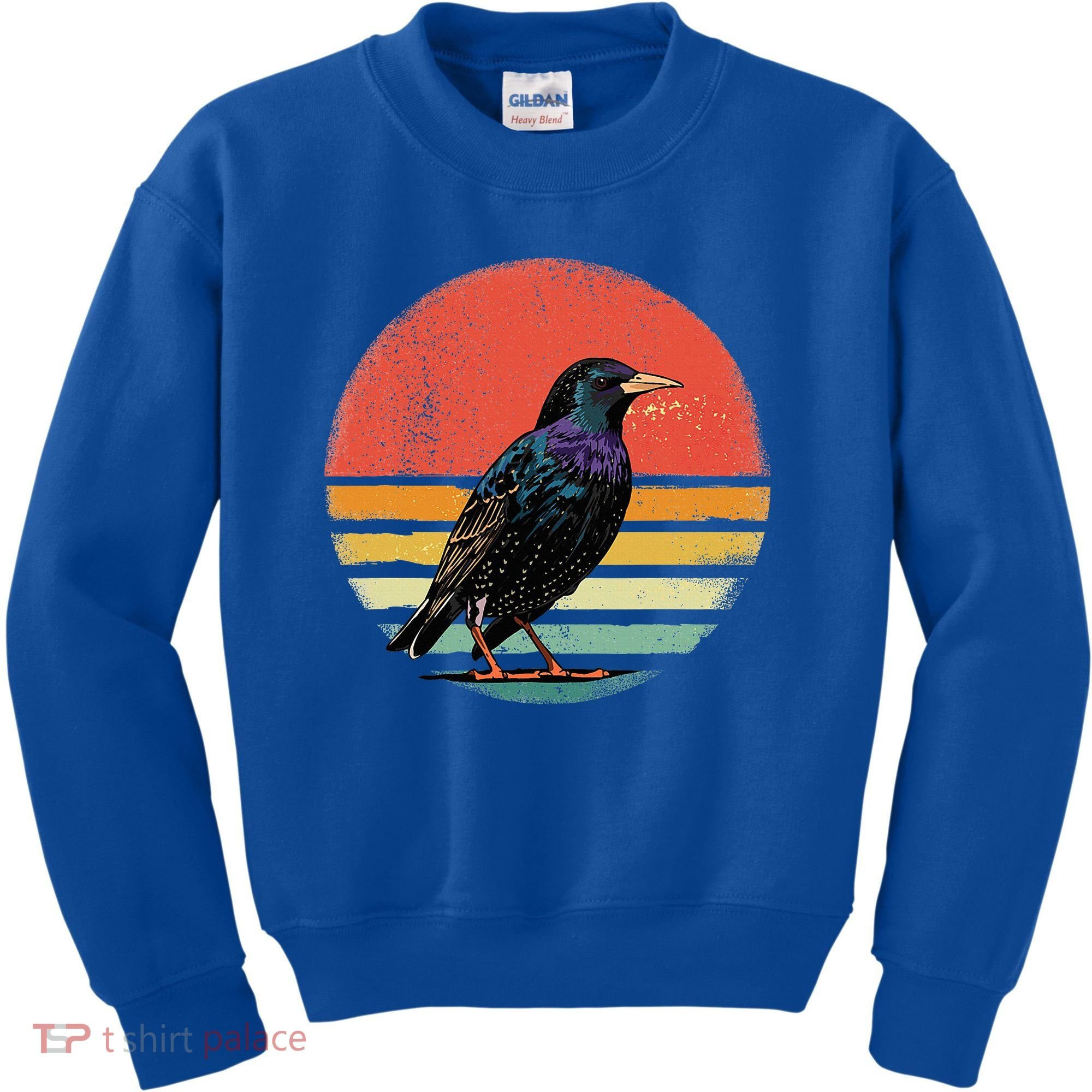 Retro Starling Bird Animal Birdwatcher Bird Lover Kids Sweatshirt