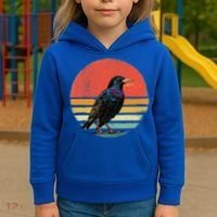 Retro Starling Bird Animal Birdwatcher Bird Lover Kids Hoodie thumb 3
