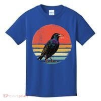 Retro Starling Bird Animal Birdwatcher Bird Lover Kids T-Shirt thumb 0