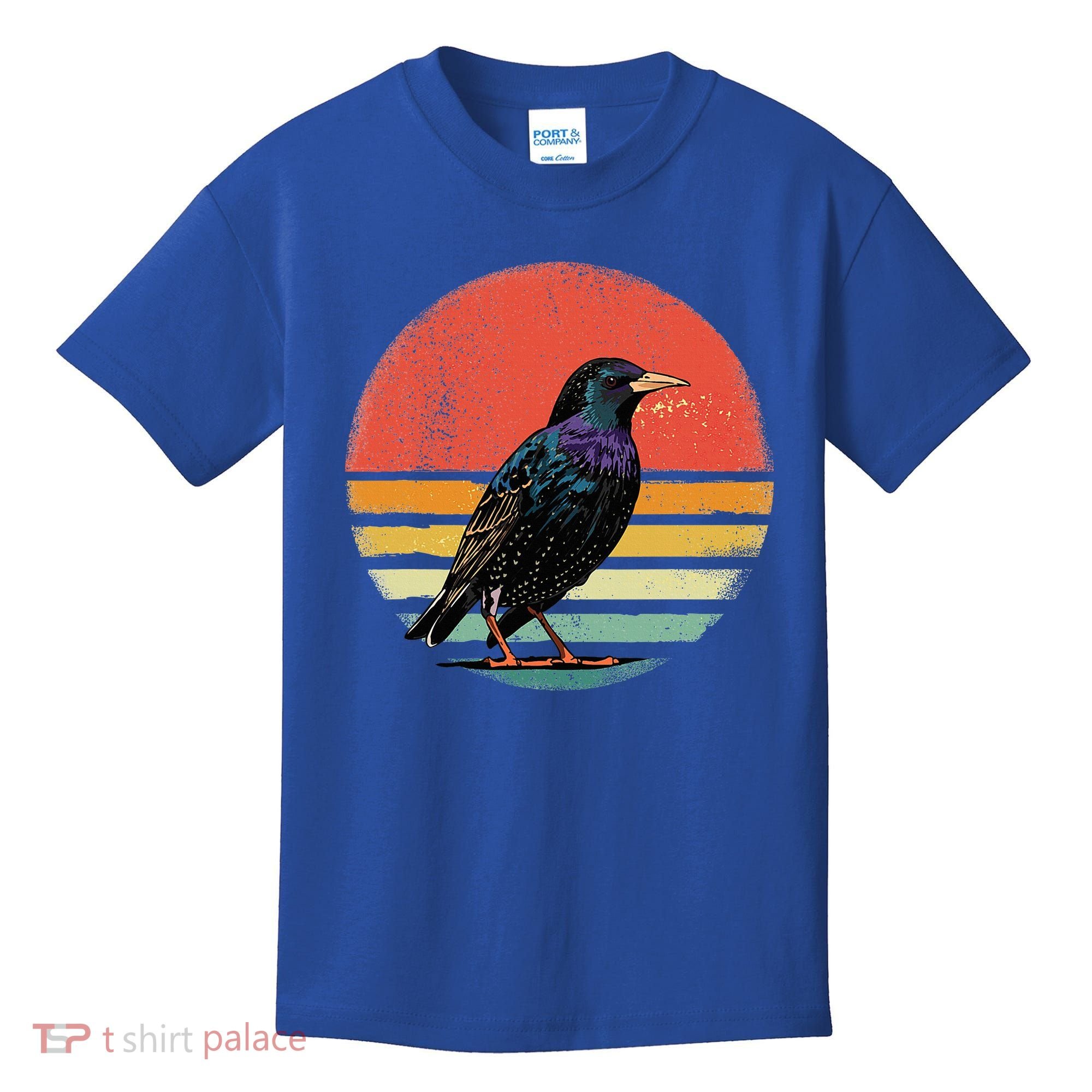 Retro Starling Bird Animal Birdwatcher Bird Lover Kids T-Shirt