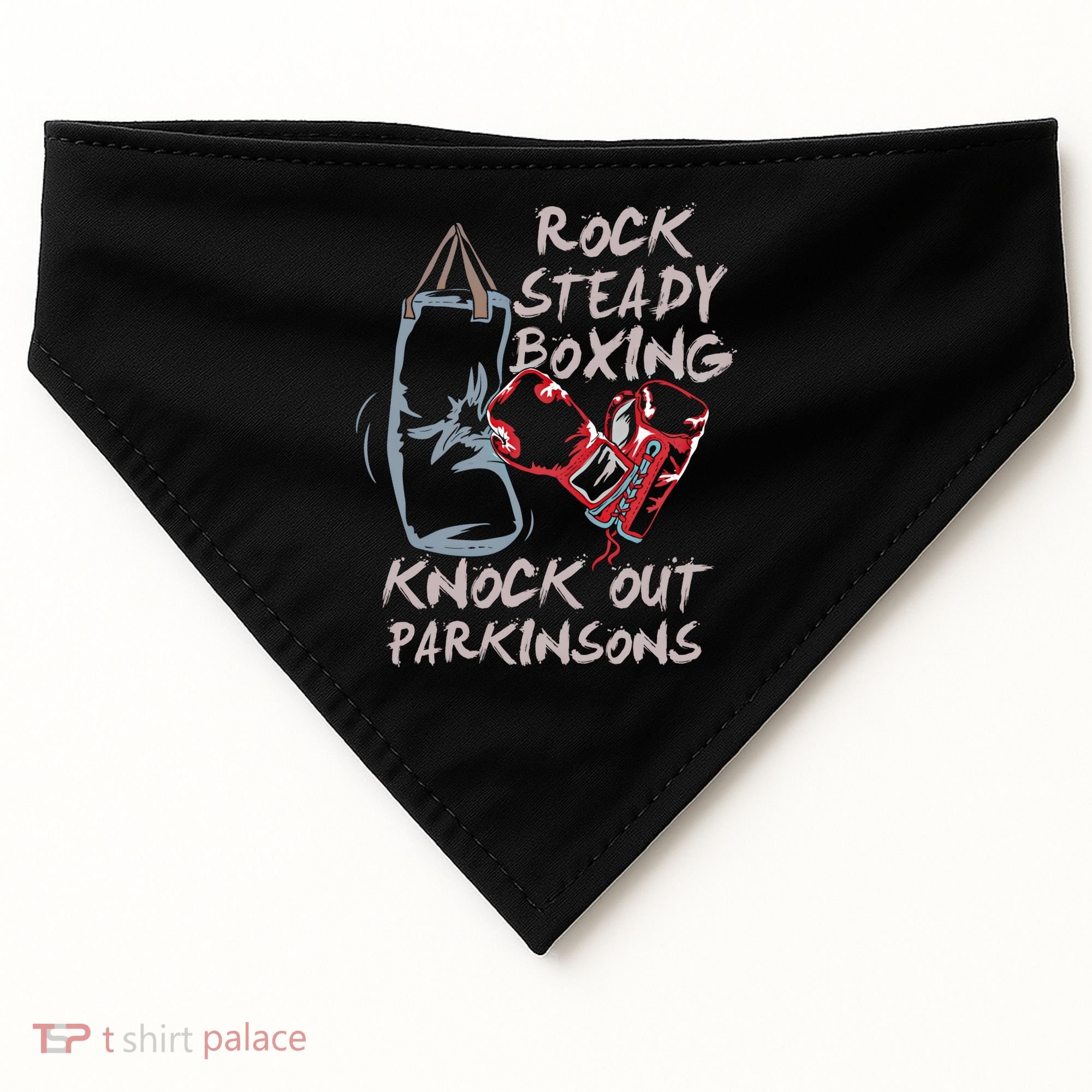 Rock Steady Boxing Knock Out Parkinsons Gift USA-Made Doggie Bandana