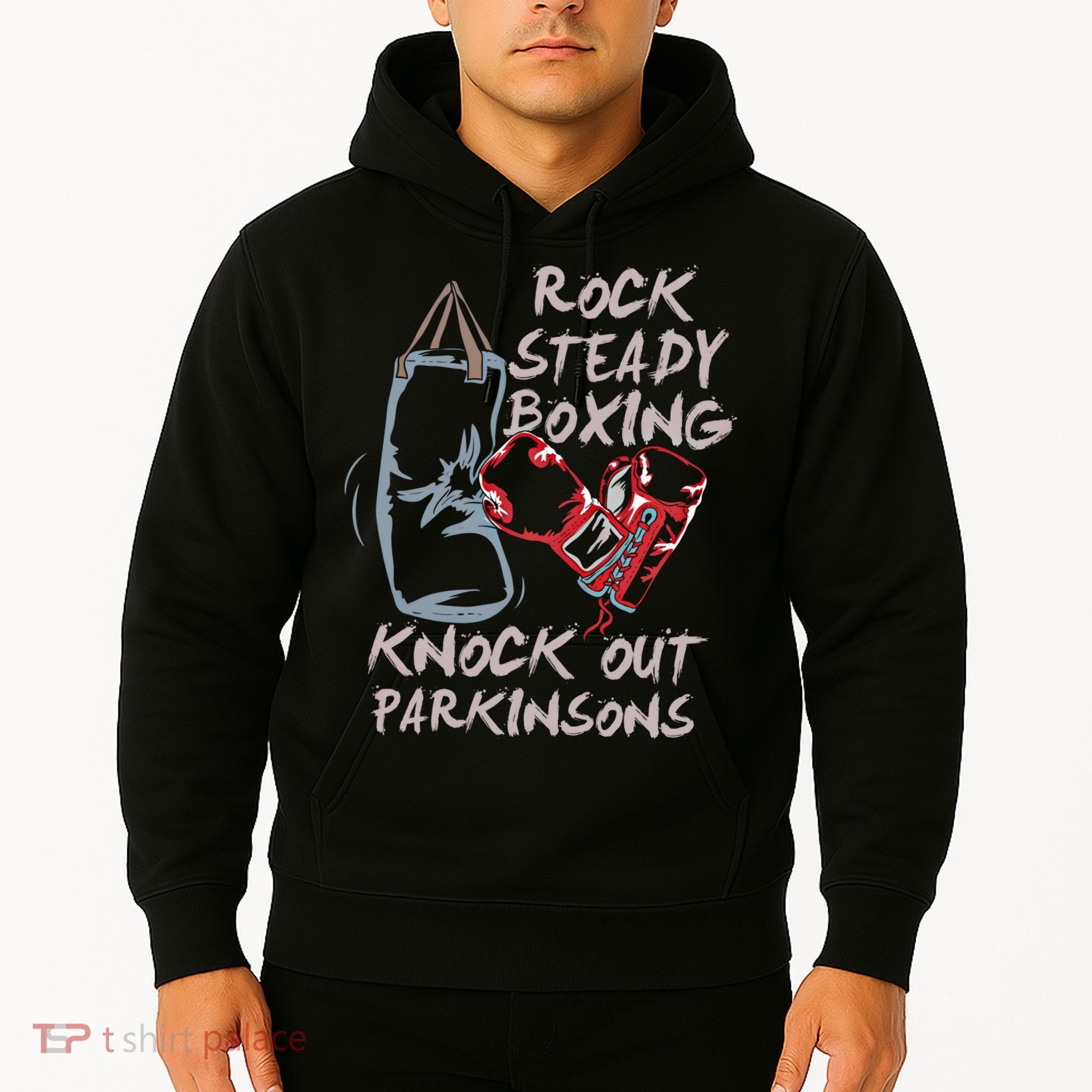 Rock Steady Boxing Knock Out Parkinsons Gift Hoodie