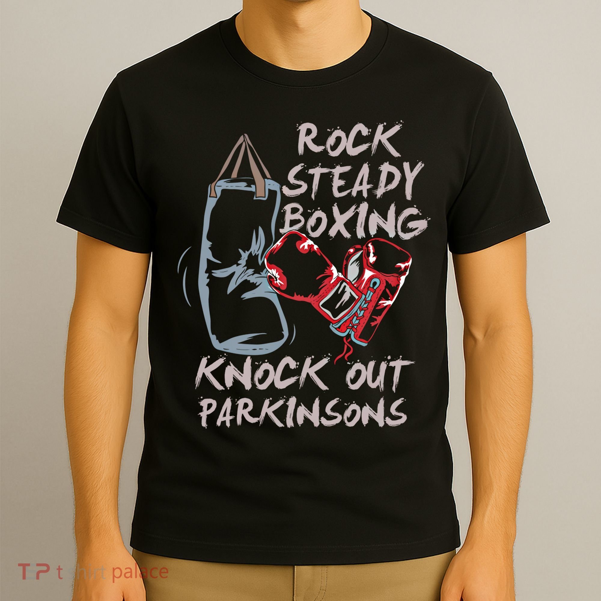 Rock Steady Boxing Knock Out Parkinsons Gift T-Shirt