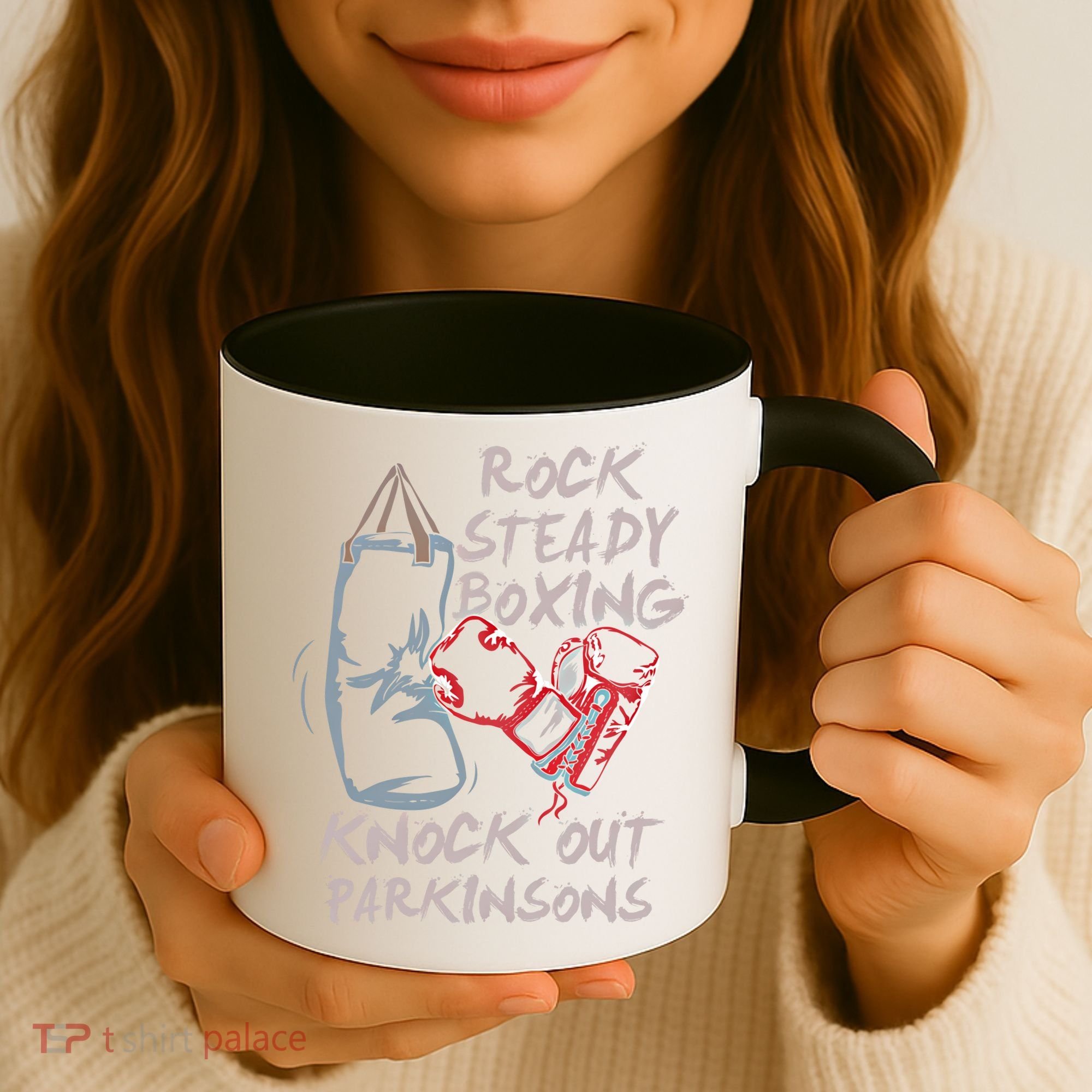 Rock Steady Boxing Knock Out Parkinsons Gift Coffee Mug