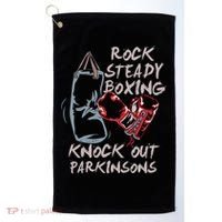 Rock Steady Boxing Knock Out Parkinsons Gift Golf Towel thumb 0