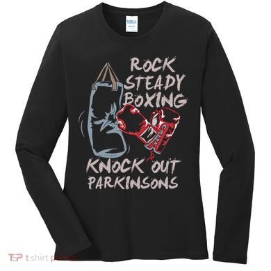 Rock Steady Boxing Knock Out Parkinsons Gift Women's Long Sleeve Shirt