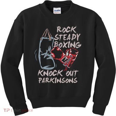 Rock Steady Boxing Knock Out Parkinsons Gift Kids Sweatshirt