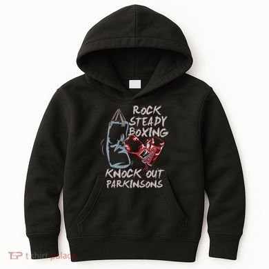 Rock Steady Boxing Knock Out Parkinsons Gift Kids Hoodie