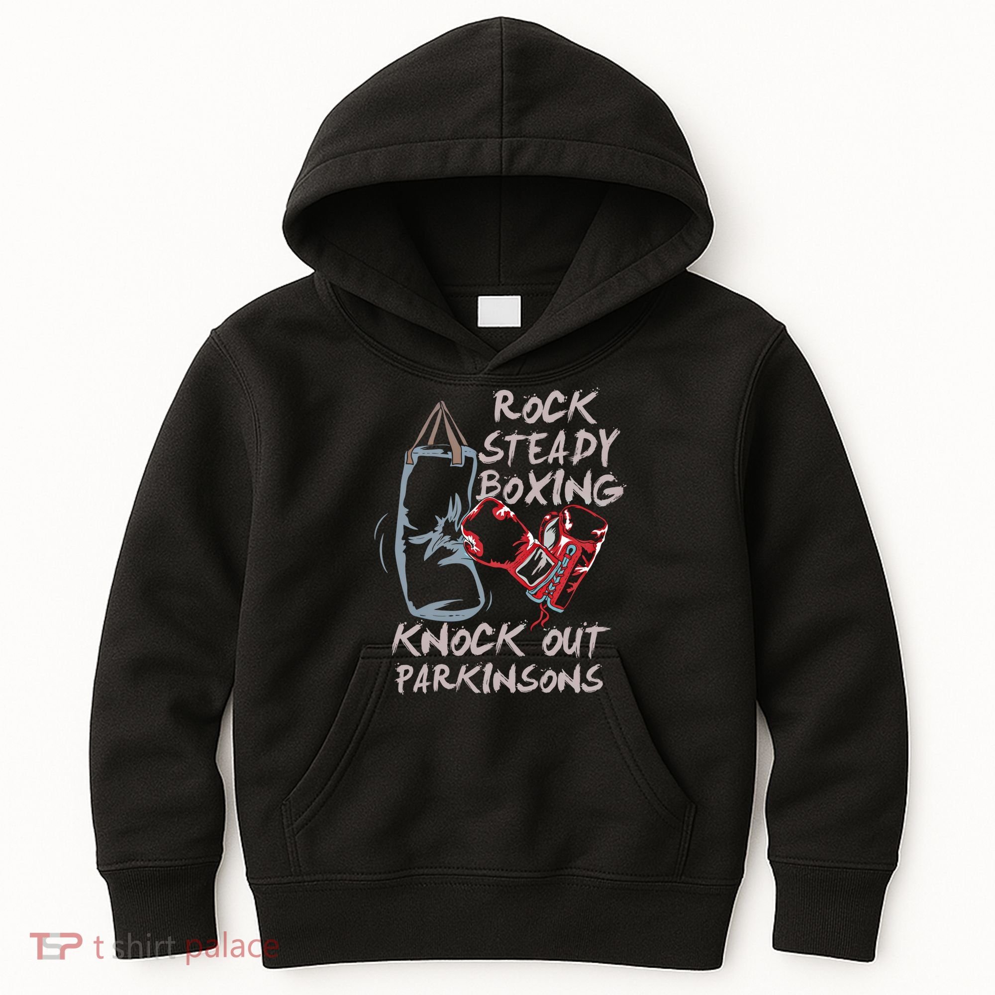 Rock Steady Boxing Knock Out Parkinsons Gift Kids Hoodie