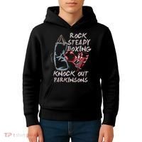 Rock Steady Boxing Knock Out Parkinsons Gift Kids Hoodie thumb 4