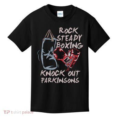 Rock Steady Boxing Knock Out Parkinsons Gift Kids T-Shirt