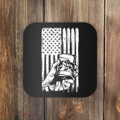 Retro Scotch Bourbon Whisky 4th of July Coaster