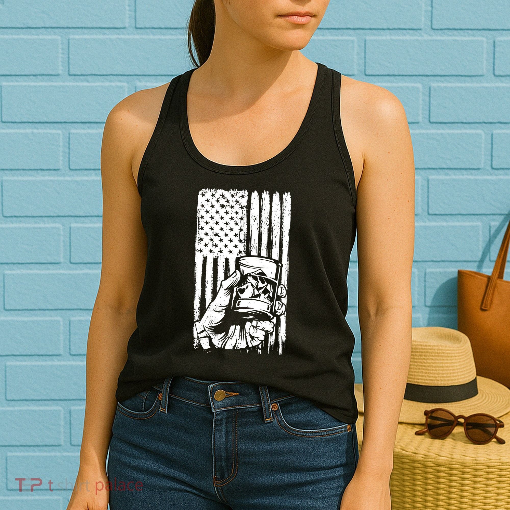 Retro Scotch Bourbon Whisky 4th of July Women's Tank Top