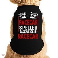 Racecar Spelled Backwards Funny Car Mechanic Race Car Doggie Tank thumb 0