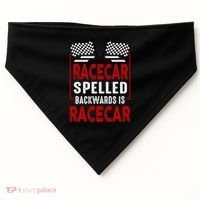 Racecar Spelled Backwards Funny Car Mechanic Race Car USA-Made Doggie Bandana thumb 0
