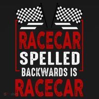 Racecar Spelled Backwards Funny Car Mechanic Race Car Backpack thumb 2