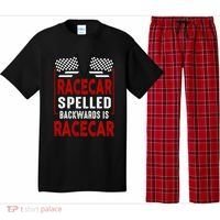 Racecar Spelled Backwards Funny Car Mechanic Race Car Pajama Set thumb 0